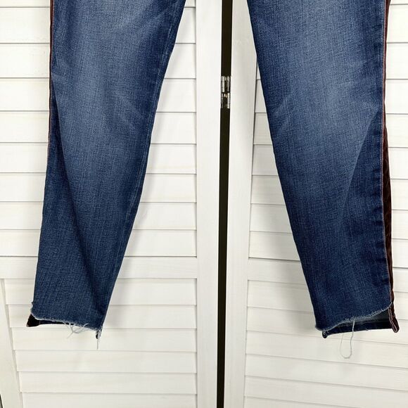 Current Elliott Abthro 27 Stiletto Mid Townie Skinny Jean Step Hem Velvet Stripe - Picture 4 of 10
